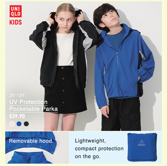 PDP2 - KIDS UV PROTECTION POCKETABLE PARKA