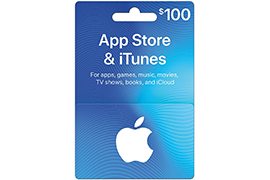 $100 Apple iTunes and App Store Physical Gift Card