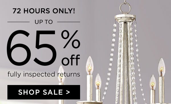 72 Hours Only! - Up To 65% Off - Fully Inspected Returns - Shop Sale - Ends 2/11