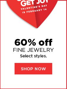 60% off fine jewelry. select styles. 