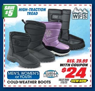 World Famous Sports Men's, Women's or Youth Cold-Weather Boots