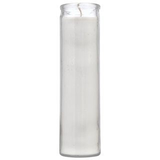 White Glass Jar Candles, 8 in.