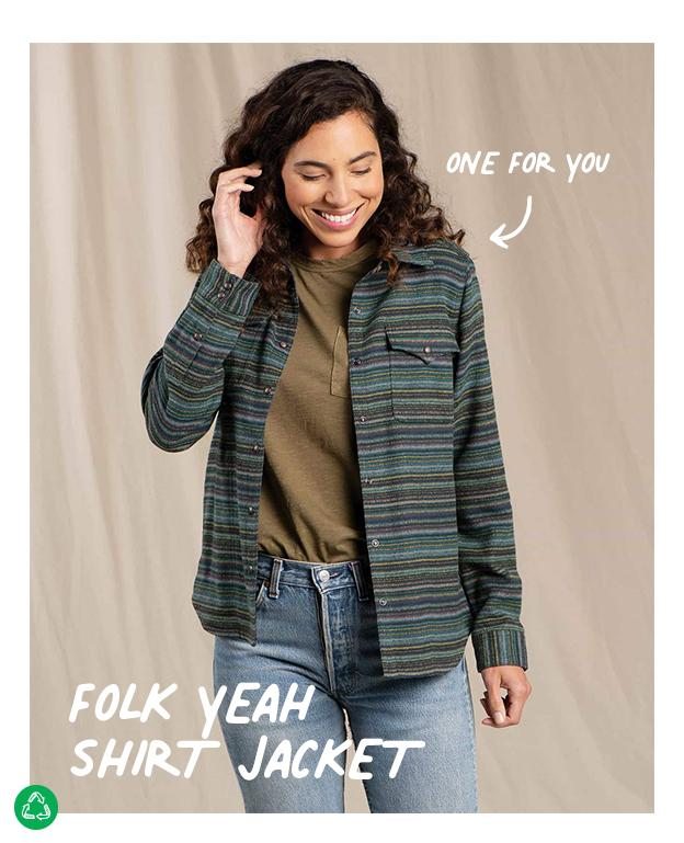 Women's Folk Yeah Shirt Jacket in Desert Sky Stripe