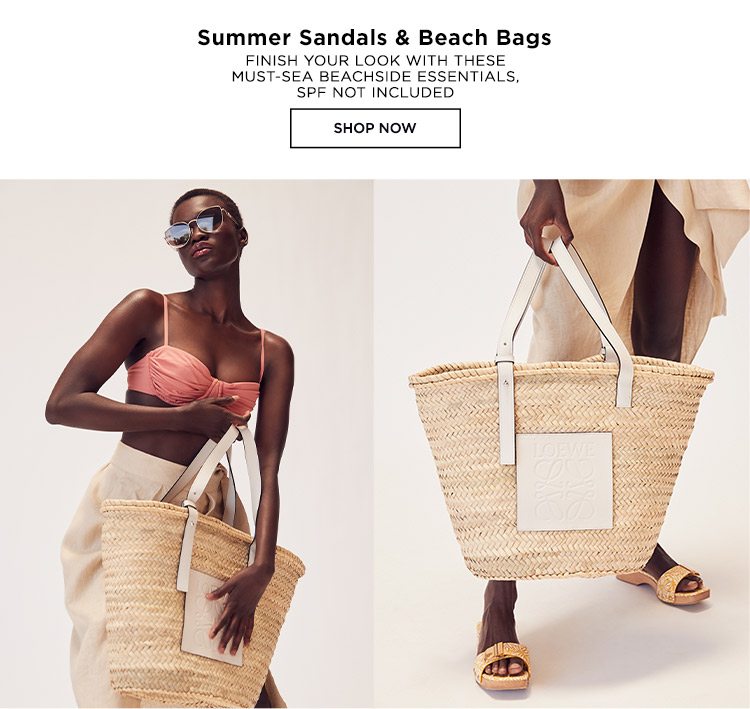 Summer Sandals & Beach Bags: Finish your look with these must-sea beachside essentials, SPF not included - Shop Now
