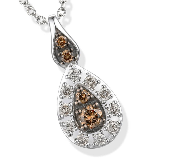 Le Vian Diamond Teardrop Necklace 1/6 ct tw 14K Vanilla Gold 19''