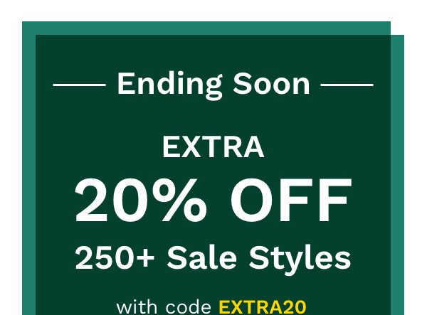 Ending Soon: Extra 20% Off