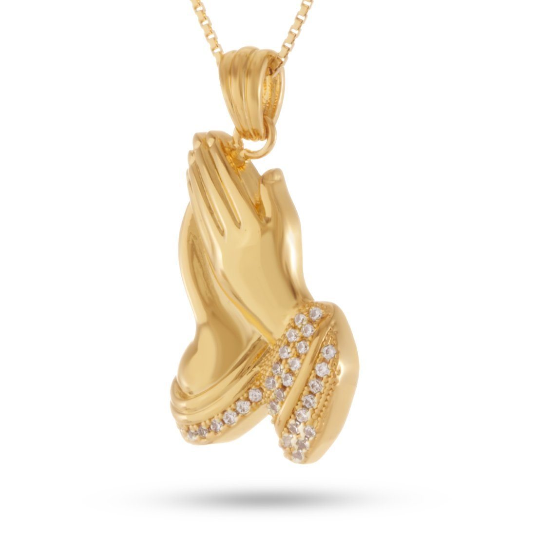 The 14K Gold Micro Praying Hands Necklace