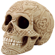  Testimonials Gallery Gift Certificates Today's Deals New Products Best Sellers Categories Weaponry Clothing Armour Home Decor Costumes Comics & Gaming Home / Statues and Figurines / Skeletons and Skulls / Skull Heads / Celtic Knotwork Skull Statue Celtic Knotwork Skull Statue