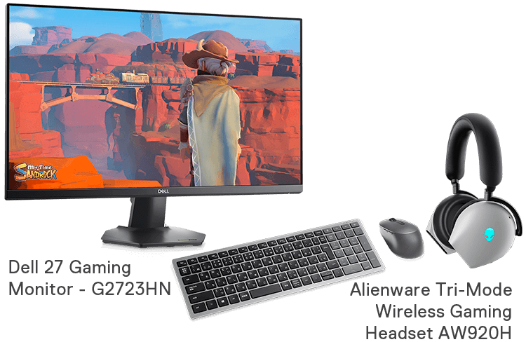 Dell 27 Gaming Monitor - G2723HN | Alienware Tri-Mode Wireless Gaming Headset AW920H
