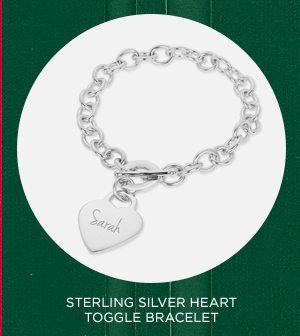 Sterling Silver Heart Toggle Bracelet