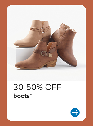 30-50% off boots.