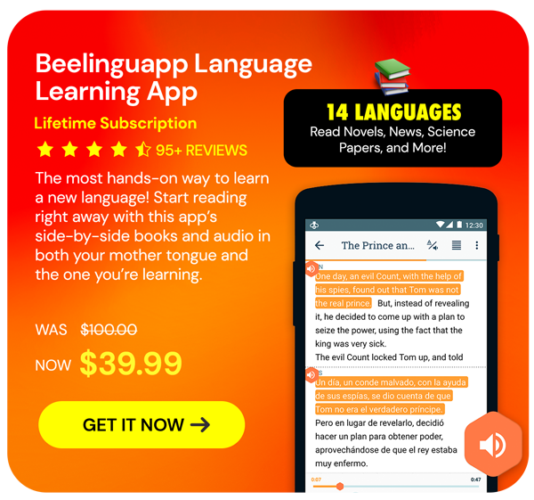 Beelinguapp Language Learning App: Lifetime Subscription