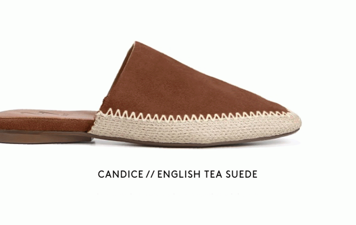Candice // Black Pebbled Leather // English Tea Suede // Daisy Yellow Suede