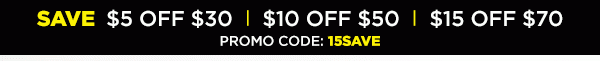 Save up to $15 with promo code 15SAVE