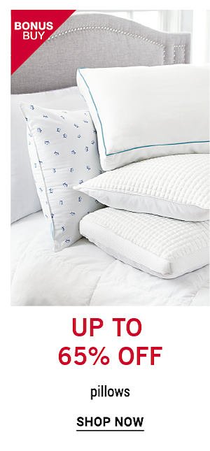 Bonus Buy - Up to 65% off pillows. Shop Now.