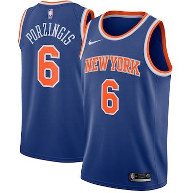 Men's Nike Kristaps Porzingis Blue New York Knicks Swingman Jersey - Icon Edition