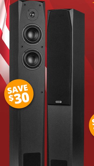 SAVE $30! Dayton Audio MK442T 4-inch 2-Way Transmission Line Tower Speaker Pair. SHOP NOW