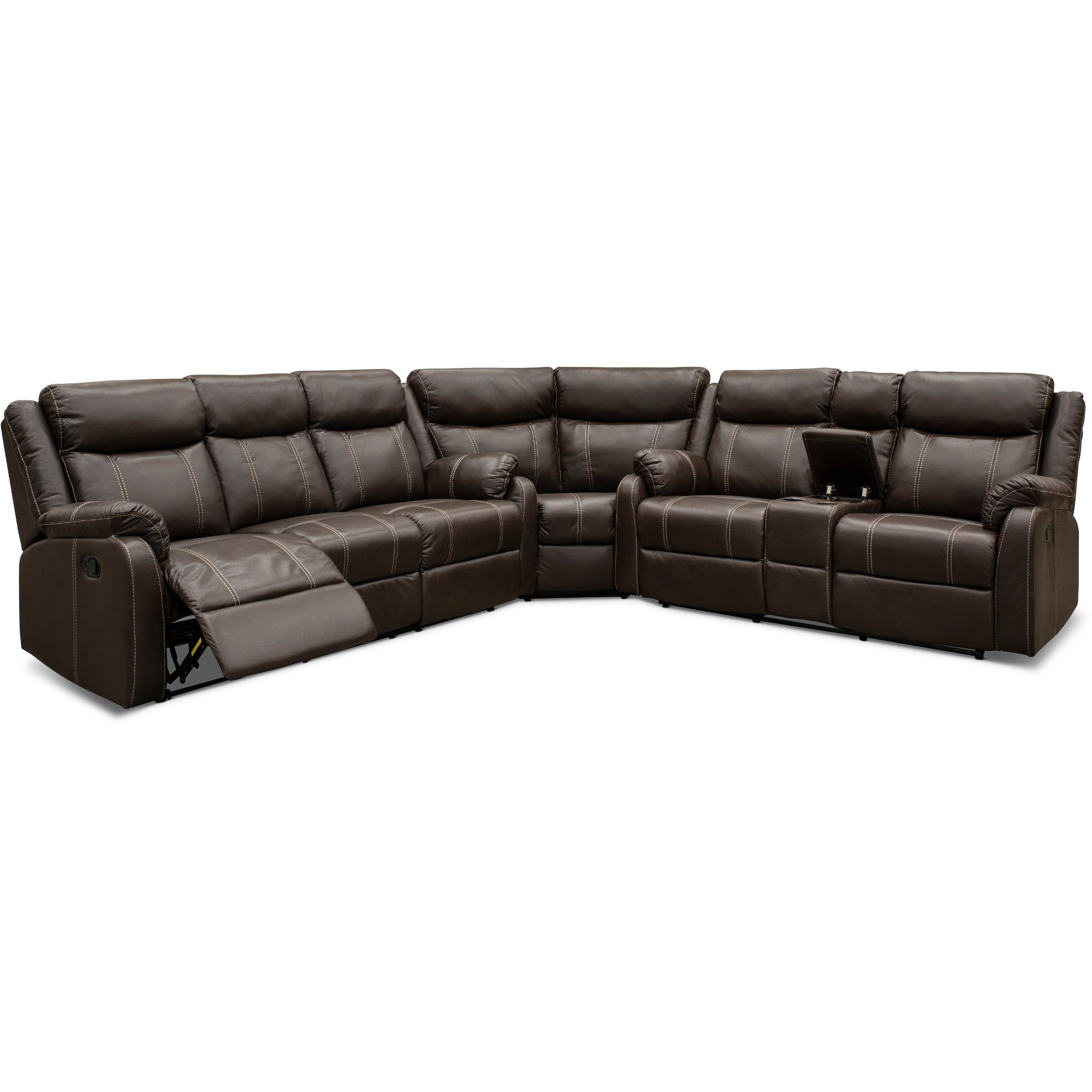 Domino Chocolate Brown Dual Reclining Sectional Sofa