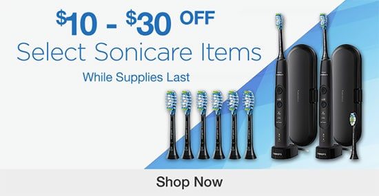 $10 - $30 OFF Select Sonicare Items. While Supplies Last