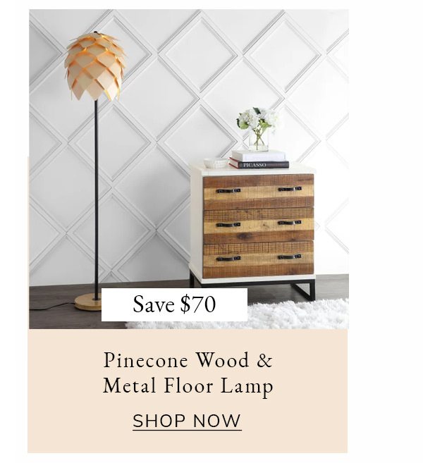 Pinecone Wood & Metal Floor Lamp | SHOP NOW