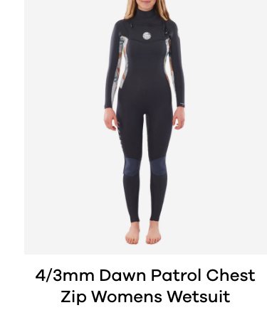 Rip Curl 4/3mm Dawn Patrol Chest Zip Womens Wetsuit