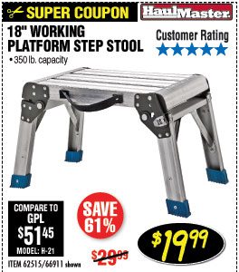 18 In. Working Platform Step Stool