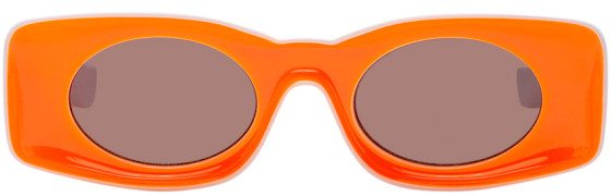 Loewe - White And Orange Paulas Ibiza Square Sunglasses