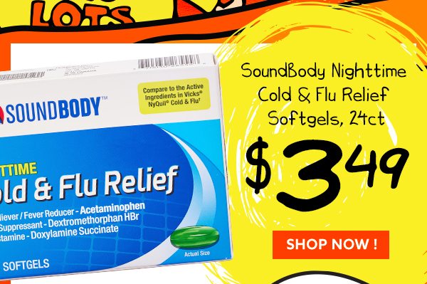 SoundBody Nighttime Cold & Flu Relief Softgels, 24ct