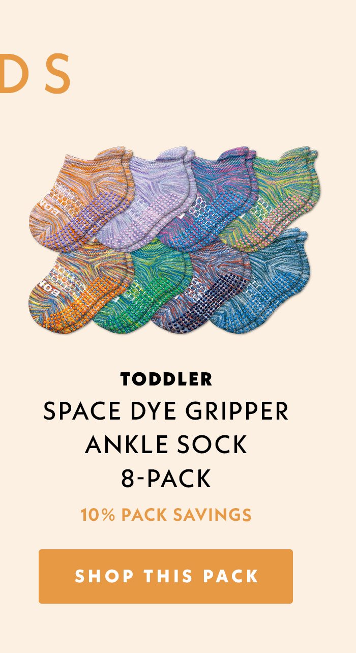 Toddler Space Dye Gripper Ankle Sock 8-Pack | 10% Pack Savings | Shop This Pack