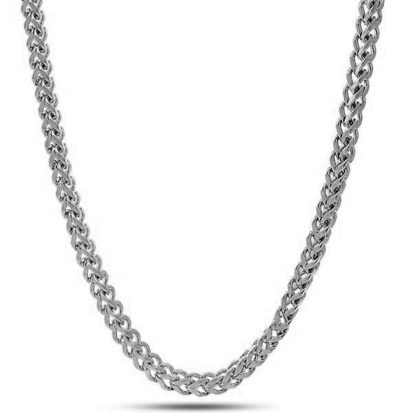 Image of 2.5mm White Gold Stainless Steel Franco Chain