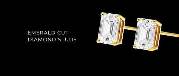 Emerald Cut Diamond Studs