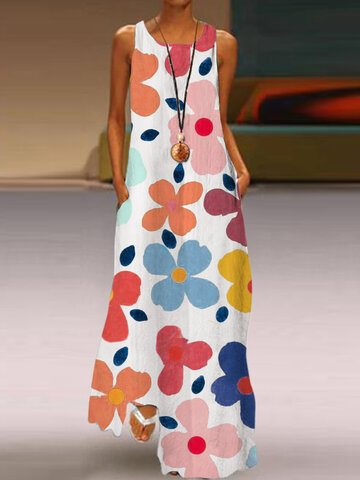 Colorful Floral Print Dress