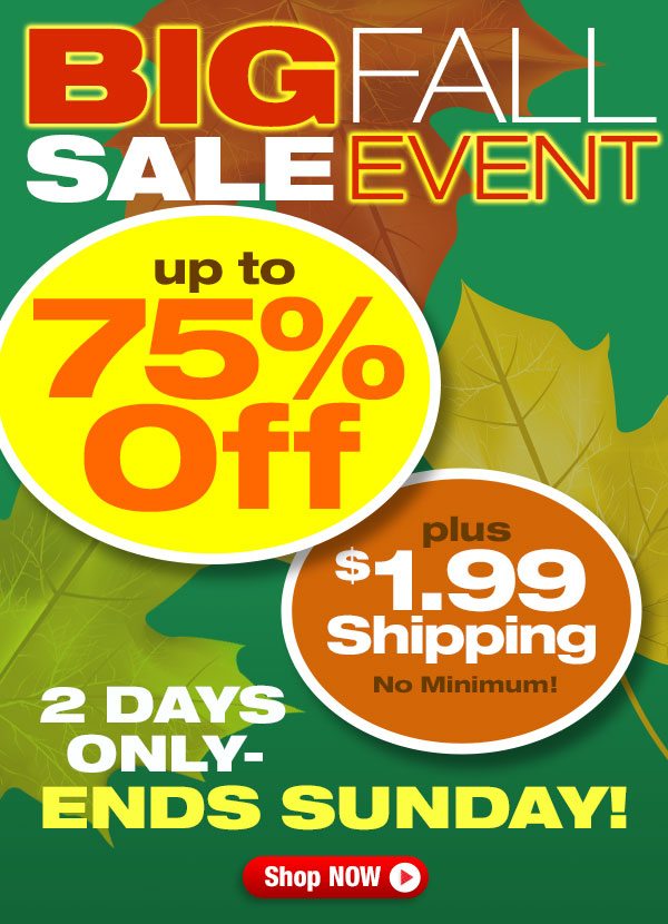Announcing the Big Fall Sale Event... 