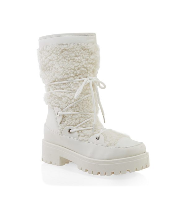 Sherpa Lace Up Boots