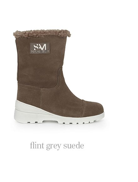 flint grey suede