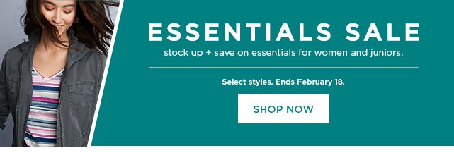 shop the women's essentials sale