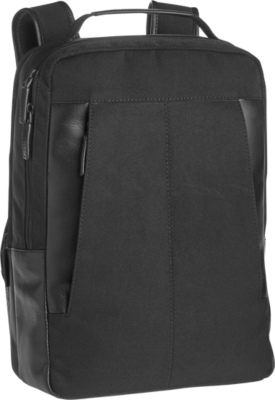 JOE Joseph Abboud Black Leather and Canvas Backpack