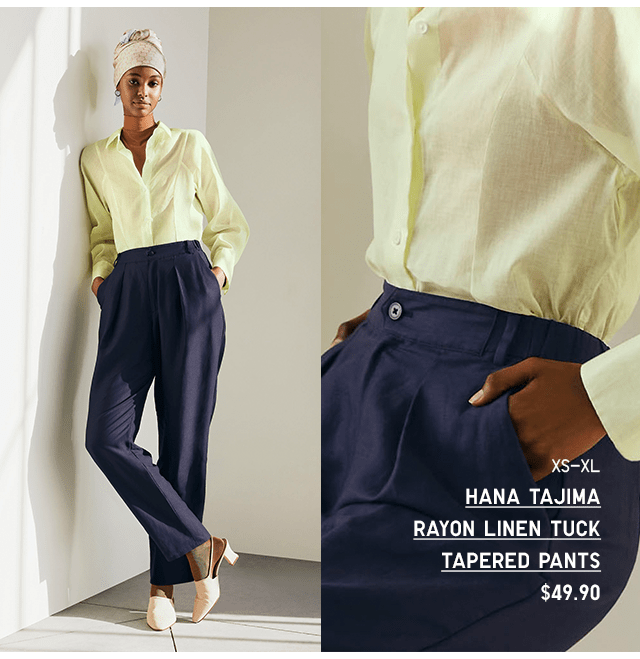 PDP4 - HANA TAJIMA RAYON LINEN TUCK TAPERED PANTS