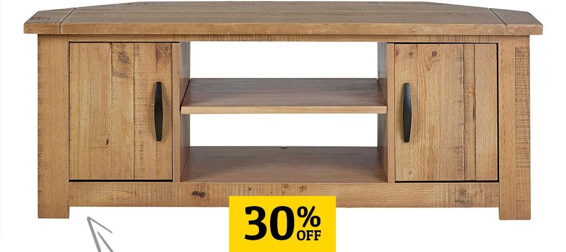 Fenton Pine Corner TV Stand - 30% OFF