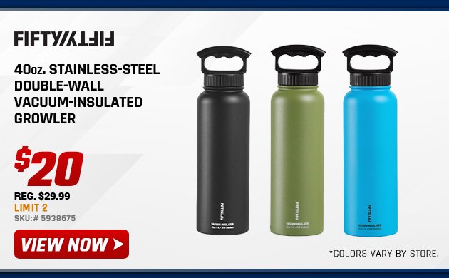 Fifty Fifty 40oz. Stainless-Steel Double-Wall Vacuum-Insulated Growler