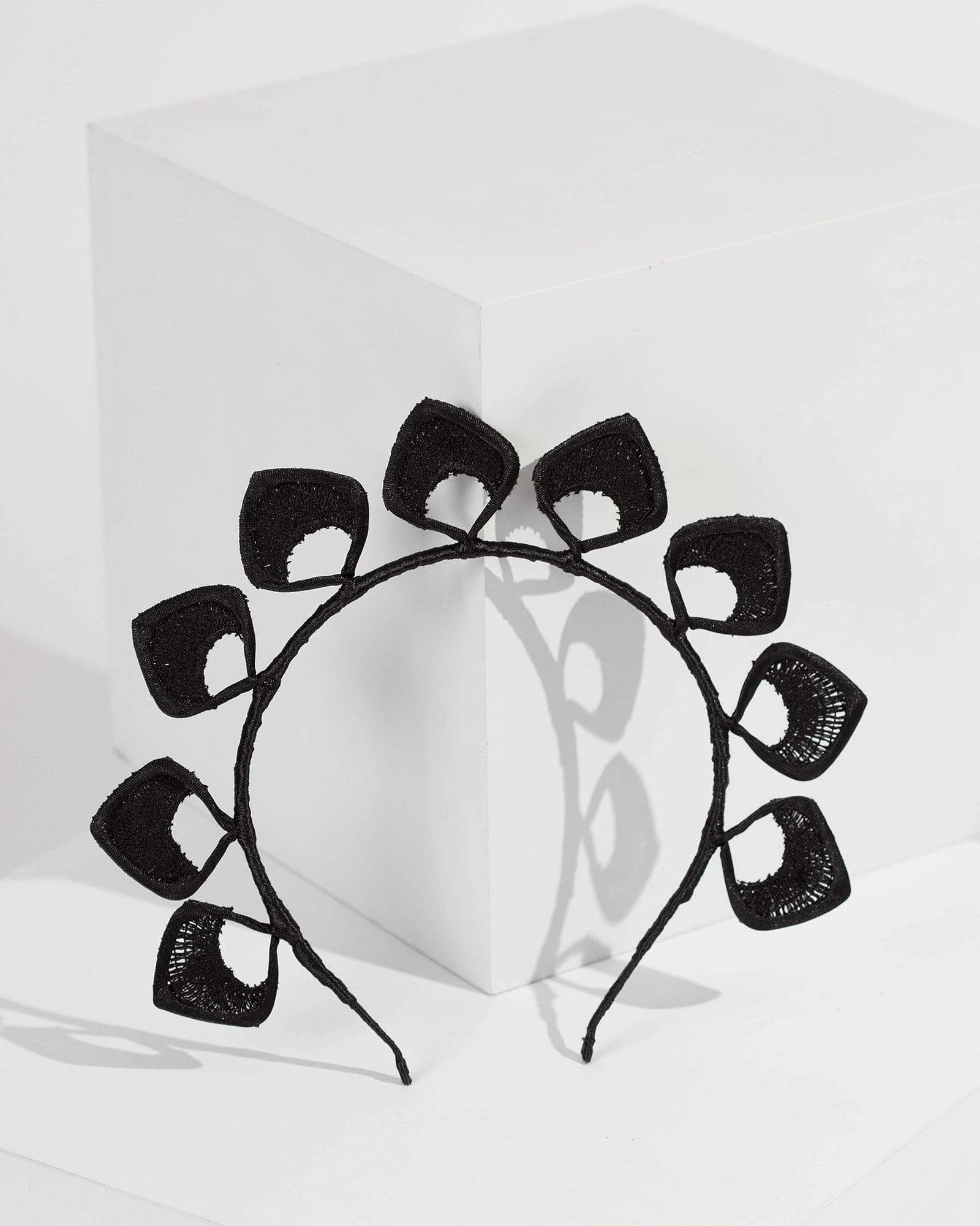 Image of Black Cut Out Halo Detail Headband