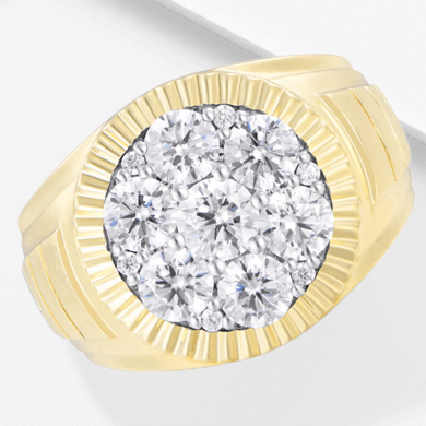 Men's Lab-Created Diamonds by KAY Multi-Stone Ring 2-1/2 ct tw 10K Yellow Gold