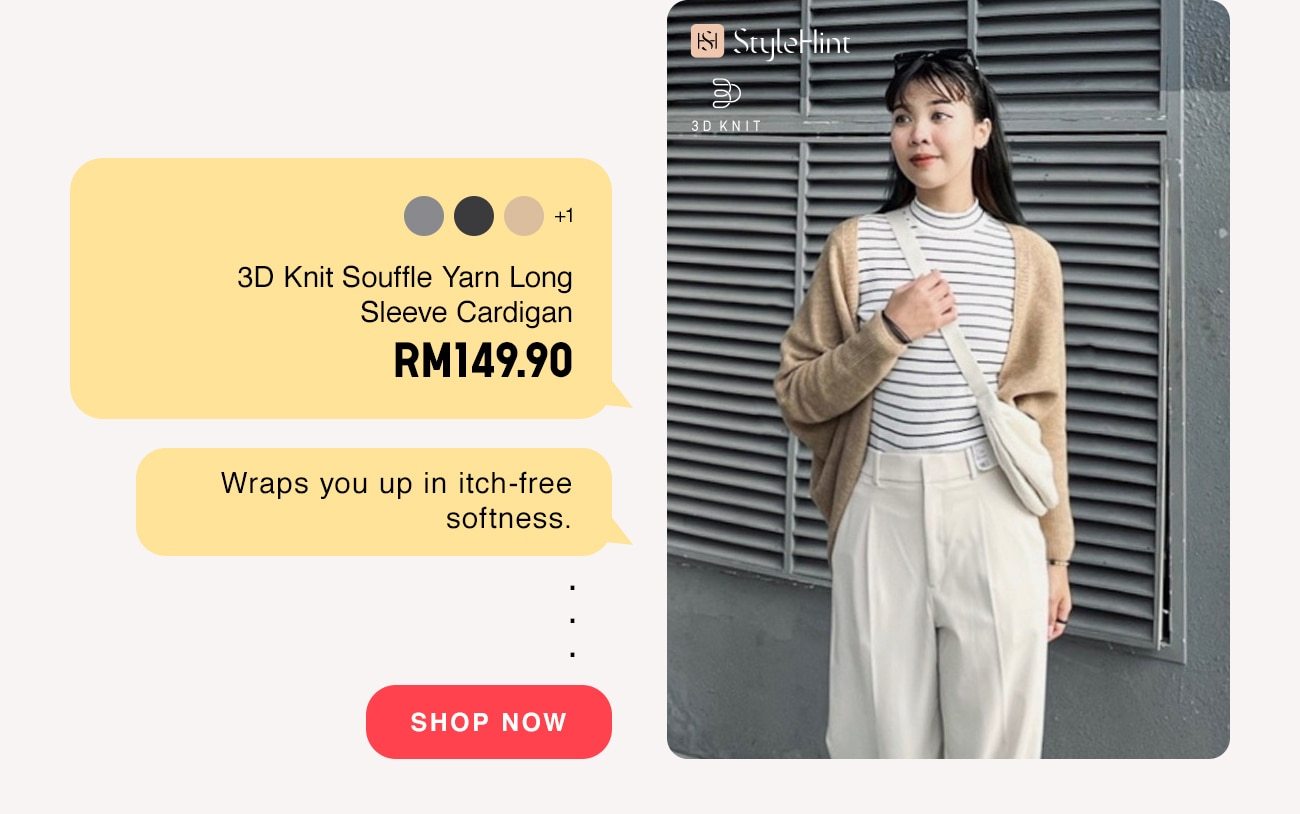 3D Knit Souffle Yarn Long Sleeve Cardigan