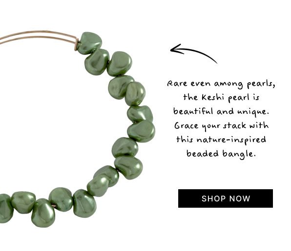 Keshi Pearl Beaded Bangle | Shop Now