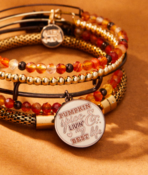 Pumpkin Spice Mantra Charm Bangle