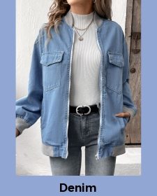 Long Sleeve Patchwork Denim Blue Jacket