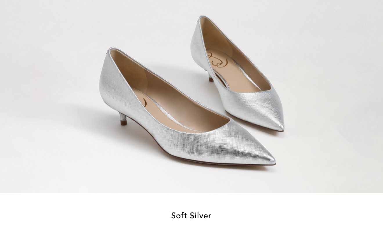 Franci Kitten Heel Pump (Soft Silver)