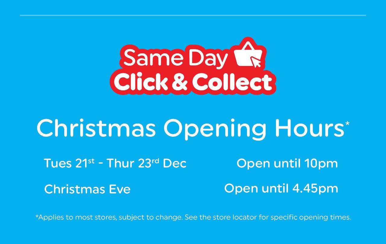 Christmas Opening hours