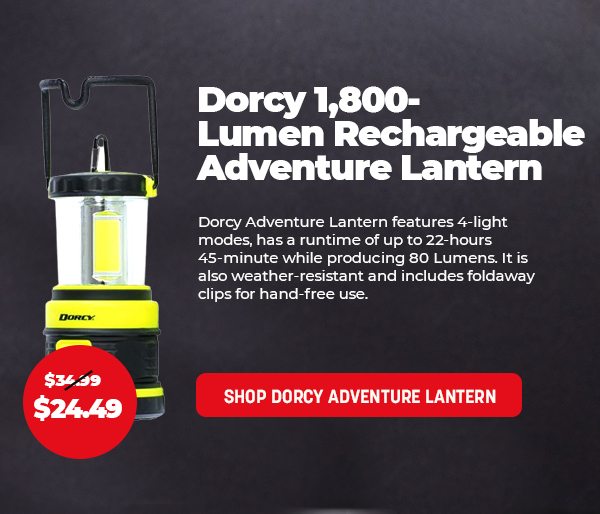 Dorcy 1,800-Lumen Rechargeable Adventure Lantern