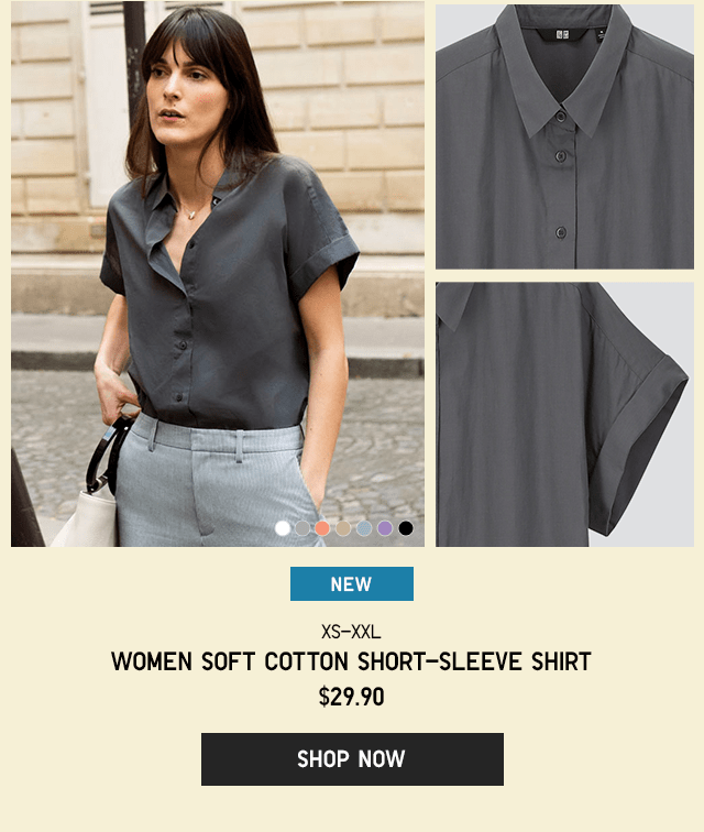 WOMEN SOFT COTTON SHORT-SLEEVE SHIRT $19.90 - SHOP NOW